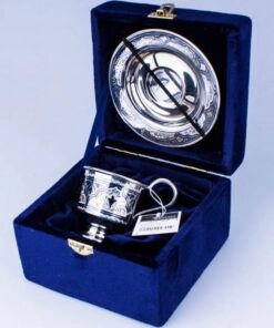 серебряная кофейная пара в футляре