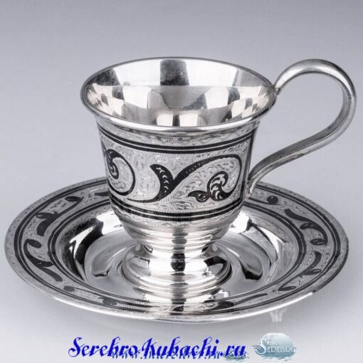 Серебряный кофейный набор Кубачи 5 серебряная кофейная пара