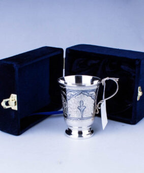 серебряная кружка кубачи с футляром
