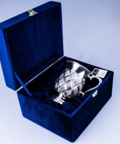 серебряная кружка алмазная грань с футляром