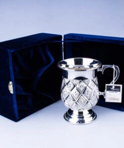 серебряная кружка алмазная грань с футляром