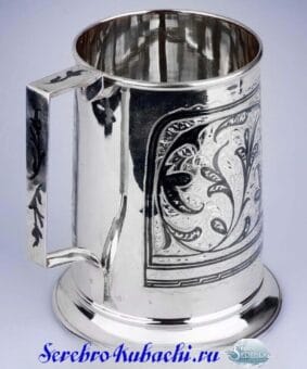 Пивная серебряная кружка 1