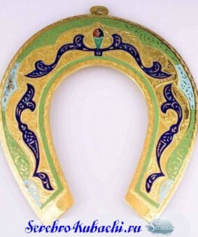 подкова из серебра с эмалью