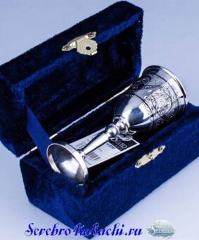 Серебряная рюмка с узором "Кубачи" 7 серебряная рюмка с узором