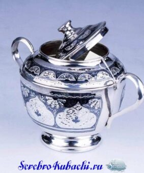 серебряная сахарница Кубачи