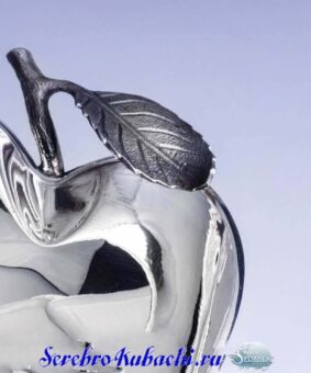 серебряная конфетница яблоко