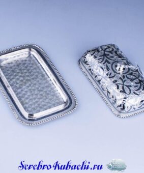 Серебряная масленка Кубачи 12 серебряная масленка