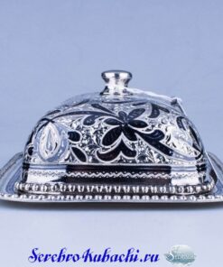 Серебряная масленка Кубачи 11 серебряная масленка