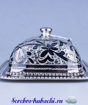 Серебряная масленка Кубачи 11 серебряная масленка