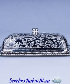 Серебряная масленка Кубачи 10 серебряная масленка