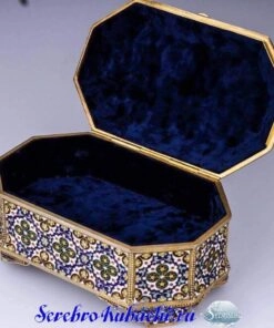 серебряная шкатулка с эмалью