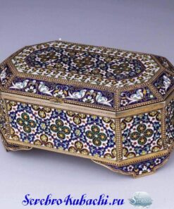 серебряная шкатулка с эмалью