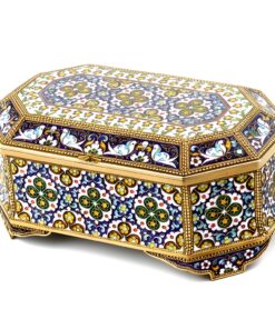 серебряная шкатулка с эмалью