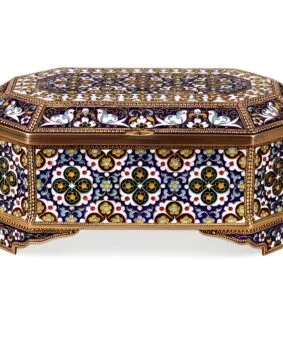 серебряная шкатулка с эмалью