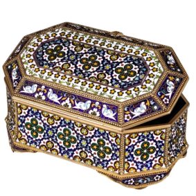 Серебряная шкатулка с эмалью "Кубачи" — изображение 4