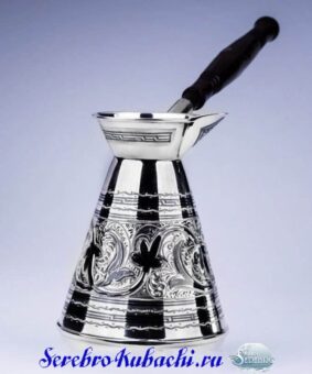 Серебряный кофейный набор Кубачи 6 серебряная турка
