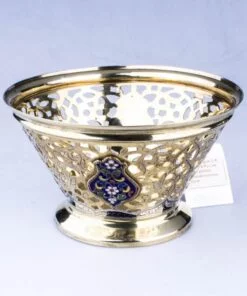 серебряная ажурная вазочка