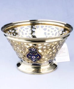 серебряная ажурная вазочка