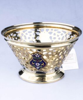 серебряная ажурная вазочка