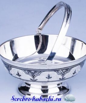 серебряная корзинка кубачи