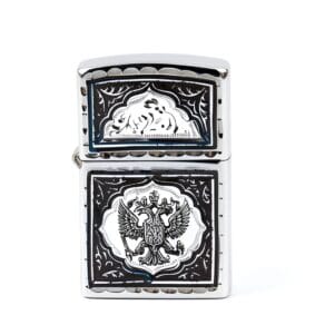 Серебряная зажигалка зиппо