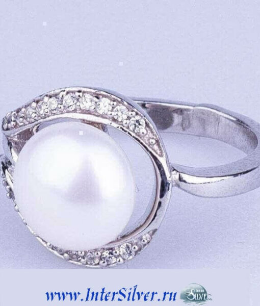 серебряное кольцо жемчужина