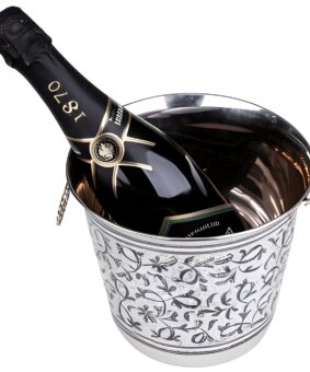 серебряное ведро для шампанского