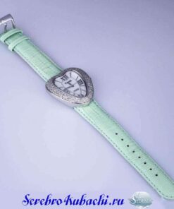 серебряные часы с бриллиантами