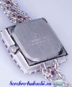 часы серебряные с рубинами