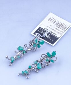 серебряные серьги с хризопразом