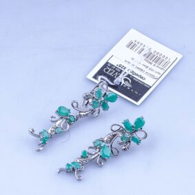 серебряные серьги с хризопразом