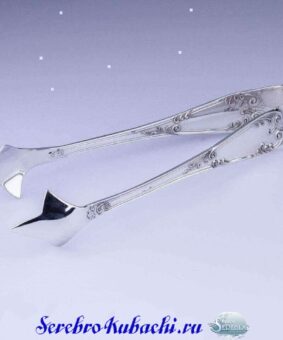 серебряные щипцы для горячего и десертов