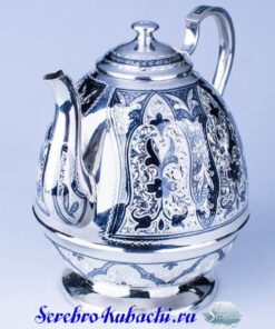 серебряный большой заварочный чайник