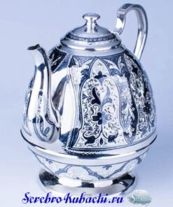 серебряный большой заварочный чайник