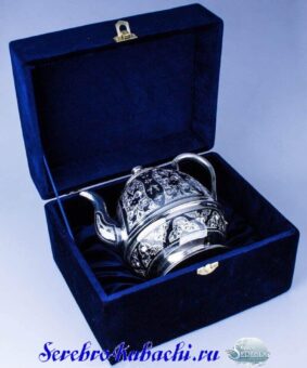 серебряный большой заварочный чайник