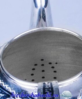 серебряный большой заварочный чайник