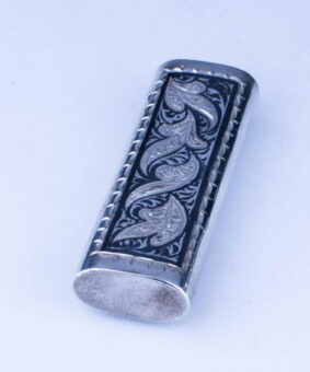 серебряный чехол под зажигалку