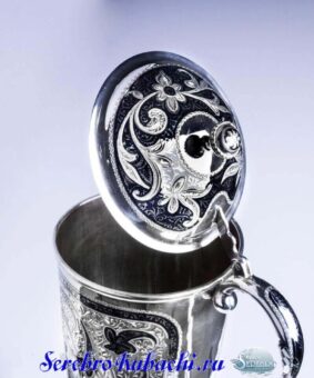 серебряный графин рог