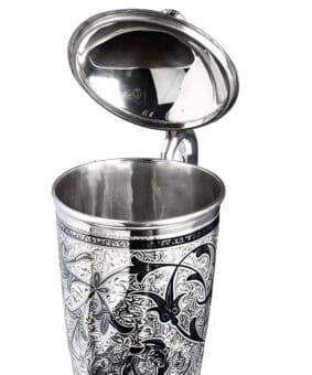 серебряный графин рог