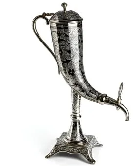серебряный графин рог