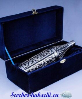 Серебряная бутылка Кубачи 5 бутыль серебряная