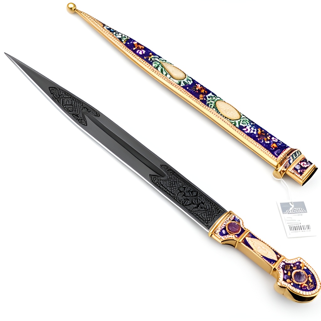 Серебряный кинжал украшенный эмалью 1 серебряный кинжал с эмалями