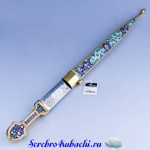 Серебряный кинжал украшенный эмалью 8 серебряный кинжал с эмалями