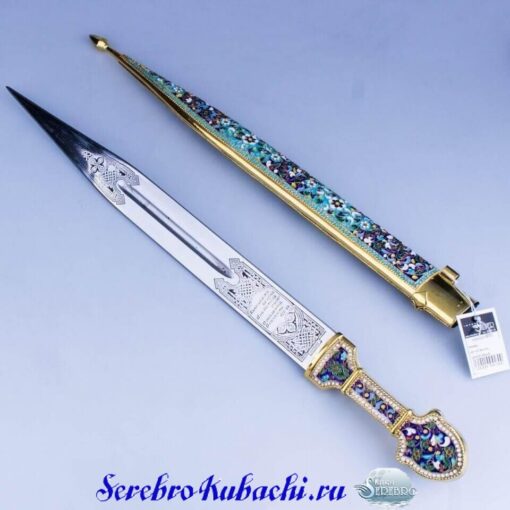Серебряный кинжал украшенный эмалью 10 серебряный кинжал с эмалями