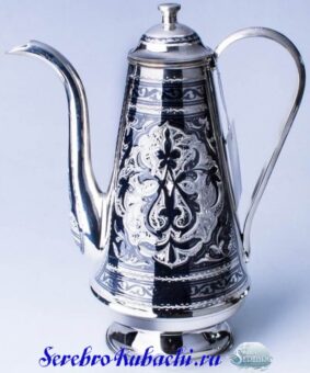 серебряный кофейник заварник