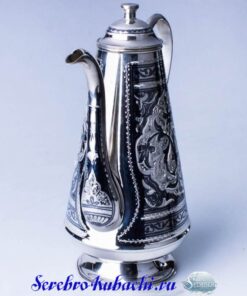 Alternative view of Серебряный кофейник заварник Кубачи