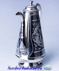 Alternative view of Серебряный кофейник заварник Кубачи
