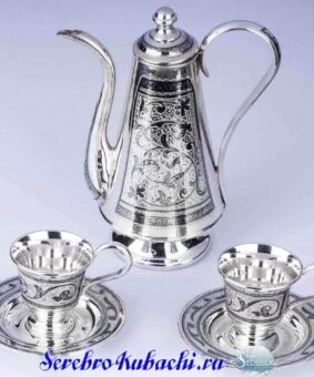большой серебряный кофейный набор