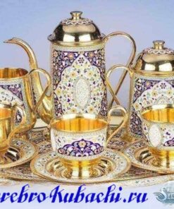 серебряный сервиз с эмалью
