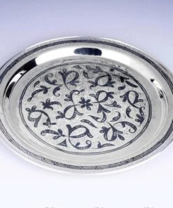 серебряный круглый поднос